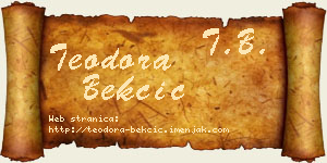 Teodora Bekčić vizit kartica